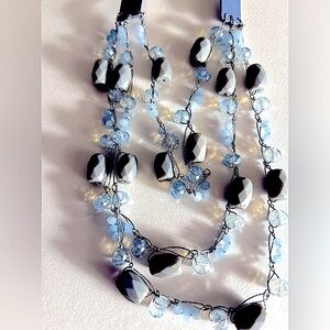 Free💰Add 1 to bundle Set necklace & earrings NWT Venus blue crystal beads